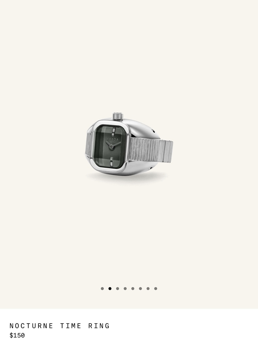 Breda Nocturne Time Ring — Silver/Smoke New
Without tags